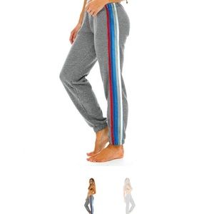 WOMEN'S 5 STRIPE AVIATOR NATION SWEATPANTS - HEATHER GREY // USA